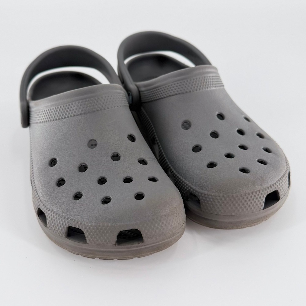 CROCS Classic Clogs Charcoal Grey Slip On Comfort Water Shoes Mens 6 Womens 8